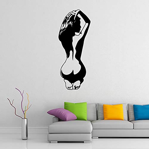 N / A Nuevas Pegatinas artísticas Sexis para Mujer, decoración del hogar, Pegatinas de Pared Impermeables, Pegatinas de Pared para Sala de Estar, Dormitorio, decoración del hogar 42x105cm