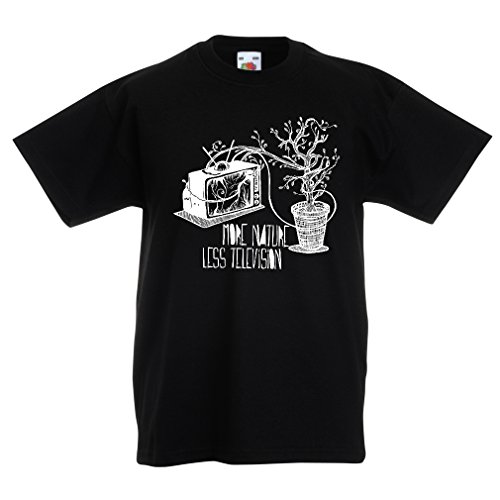 N4325K La Camiseta de los niños Más Naturaleza (12-13 Years Negro Multicolor)