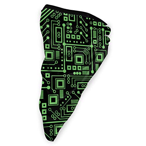 N/A Evil Robot Circuit Board Extra Large Green by RobyrikerWarm neckBalaclavaSoft fleeceHeaddressWinter Scarf Face Mask