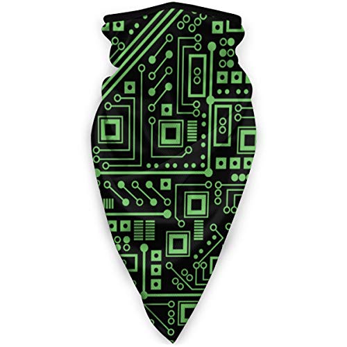 N/A Evil Robot Circuit Board Extra Large Green by RobyrikerWarm neckBalaclavaSoft fleeceHeaddressWinter Scarf Face Mask