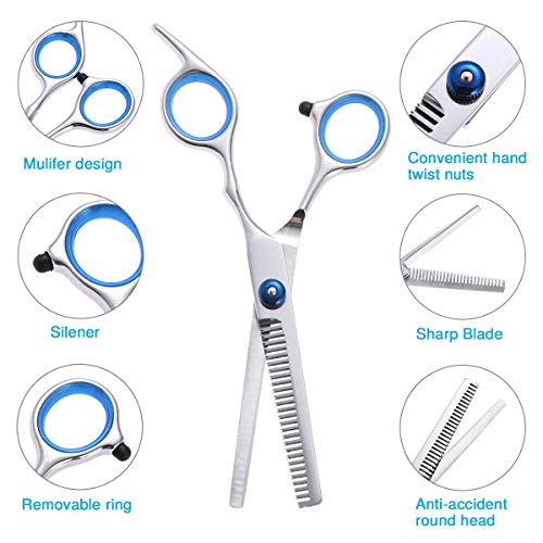 Nabance 13PCS Juego de Tijeras para Cortar el Cabello Kit de Peluquería Profesional Adelgazar Hair Razor Comb Clips Cape Barber Set para Home Salon