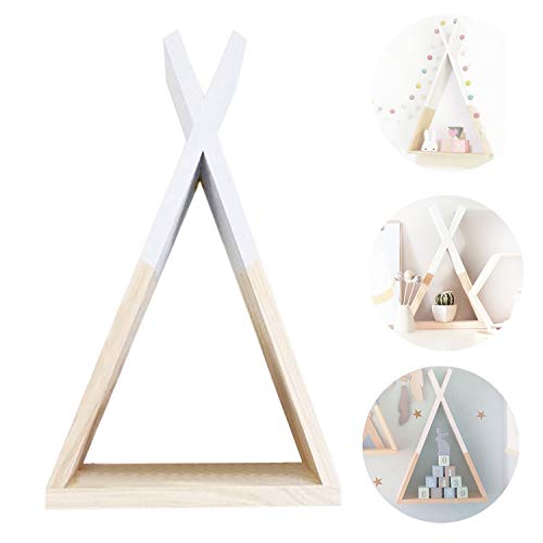 Nacnic Estanteria de Pared Estilo nordico Blanca. Estante Triangulo de Madera. Estante habitacion Infantil, Salon, Bebe. Almacenamiento estanteria Triangular de Madera. Grande