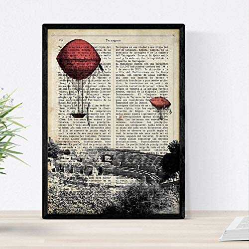 Nacnic Poster de Tarragona Láminas de Ciudades españolas con definiciones. Decoración de Interiores para españoles. Tamaño A4 con Marco
