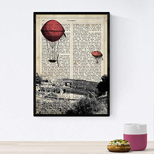 Nacnic Poster de Tarragona Láminas de Ciudades españolas con definiciones. Decoración de Interiores para españoles. Tamaño A4 con Marco