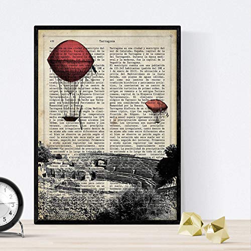 Nacnic Poster de Tarragona Láminas de Ciudades españolas con definiciones. Decoración de Interiores para españoles. Tamaño A4 con Marco