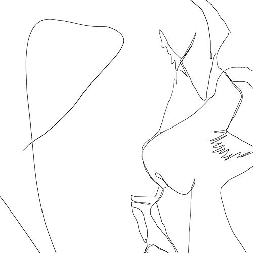 Nacnic Posters de Dibujos y bocetos a una Linea. Lámina nordica de Beso de Amor. Cuadro a un Solo Trazo. Tamaño A3