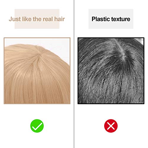 Nadazaa Peluca de pelo ondulado Larga Dorado Pelo Gris Negro Natural Cosplay para Fiesta Party Halloween resistente al calor