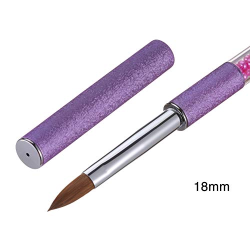 Nail Art Brush 3D Nail Brushes Acrílico Kolinsky Sable Cabello con Perla Decoración Mango Pluma 10# (Cepillo de uñas acrílico 10#)