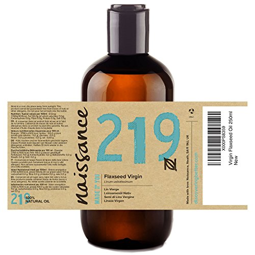 Naissance Aceite Vegetal de Linaza 250ml - 100% puro, virgen, prensado en frío, vegano y no OGM