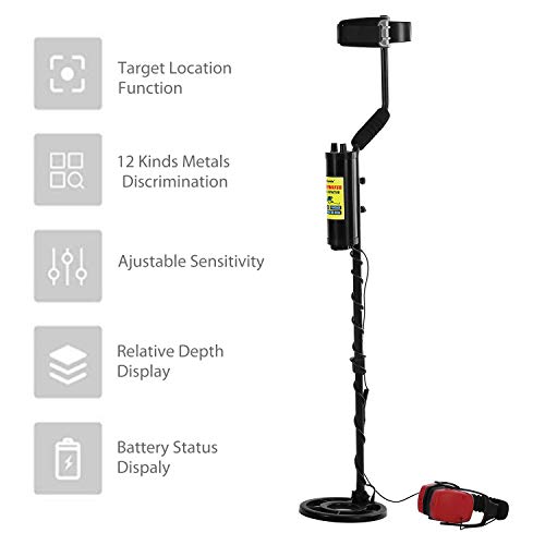 Nalanda Detector de metales PinPointer con todos los modos de metal y DISC, alta sensibilidad, sensibilidad ajustable, bobina impermeable y auriculares para Gold Digger Treasure Hunter