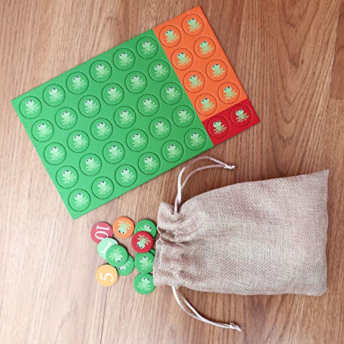 NANAKI Juego de Yoga para niños “The Yoga Game for Kids & Frogs”. 3 Juegos de Cartas de Yoga/Todas Edades. Incl. 36 Cartas de posturas Yoga +Reglas +Manual +Fichas +Caja A5. Bilingüe Español/Inglés