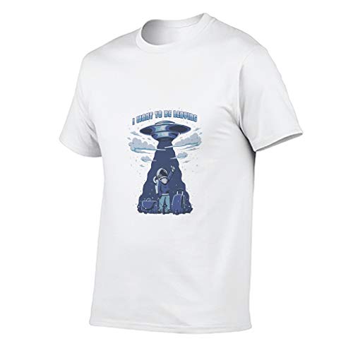 nanjingjin - Camiseta de algodón astronaut-ufo-minimalism-5u Soft para niños y niñas, color blanco espacial
