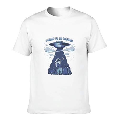 nanjingjin - Camiseta de algodón astronaut-ufo-minimalism-5u Soft para niños y niñas, color blanco espacial