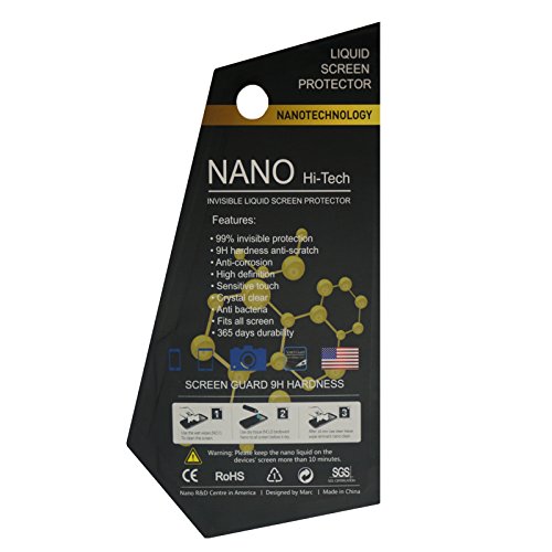 Nano Tecnología Líquido Protector de Pantalla Invisible-99% Transparencia-9H Dureza-3d Full Cover-Antiarañazos para iPhone X/8/7/6Plus para Samsung Galaxy-Especial para Pantalla Curva-1ml/Botella
