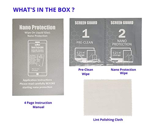 NanoCon Protector de Pantalla Nano de Cristal Líquido, Nanotecnología 9H Protección Duradera Anti-Arañazos, Anti-Bacteriano, Ideal Para Móvil, Tableta, Monitor y Reloj Inteligente