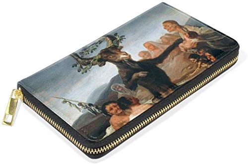 naotaori Cartera de Mujer Women's New Card Holder Wristlets Wallets Famous Fine Art Painting of Witches' Sabbath by Francisco Goya