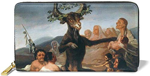 naotaori Cartera de Mujer Women's New Card Holder Wristlets Wallets Famous Fine Art Painting of Witches' Sabbath by Francisco Goya