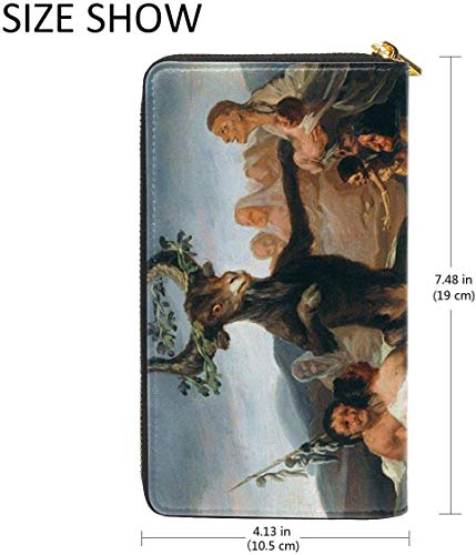 naotaori Cartera de Mujer Women's New Card Holder Wristlets Wallets Famous Fine Art Painting of Witches' Sabbath by Francisco Goya