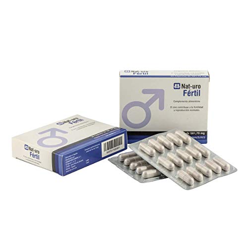 Nat-uro Fértil - Producto natural para la fertilidad masculina y reproducción a base de Astaxntina, Ácido D-Aspártico y Zinc - 30 cápsulas