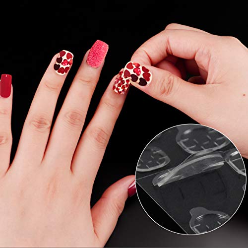 NATUCE 30 Hojas 720PCS Adhesivo de pegamento para uñas, Adhesivo de Pegamento de Doble Cara Jalea para Uñas, Consejos de Uñas Falsas Herramientas de Manicura para Accesorios de Arte de Uñas