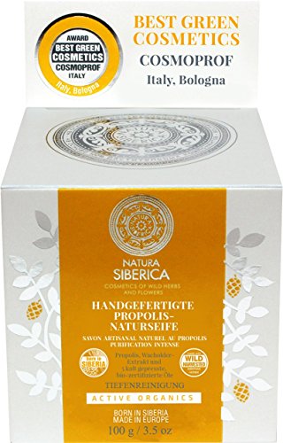 Natura siberica propóleos de jabón natural, hecho a mano, profundidad, 2 unidades de limpieza (2 x 100 g)