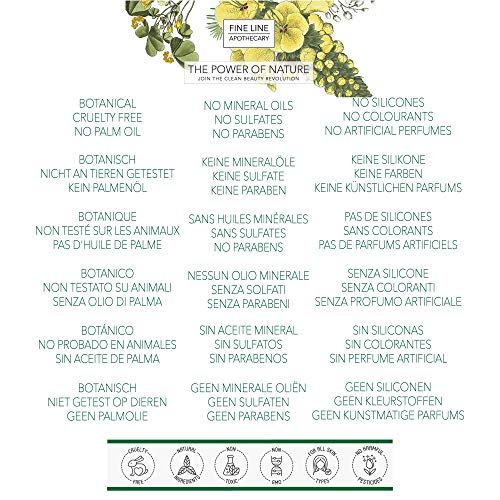 Natural ACONDICIONADOR SUAVIZANTE - COCO, CALENDULA Y LAVANDA - 250 ml - por Fine Line Apothecary - Sin Sulfatos, Sin Parabenos, Sin Silicona. Concentrado, Fàcil de Enjuagar.