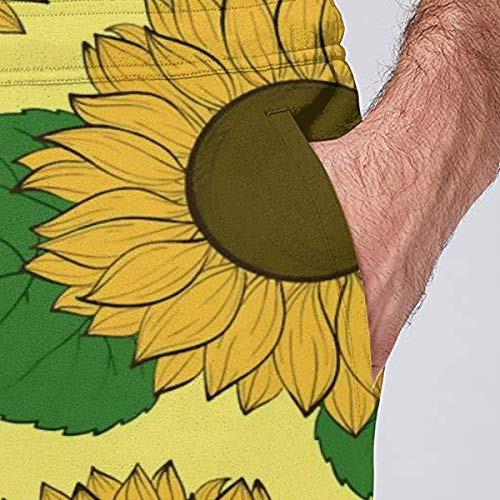 Nature Sunflowers Pantalones para Hombre Pantalones Deportivos elásticos con Bolsillos Pantalones Deportivos Deportivos, L