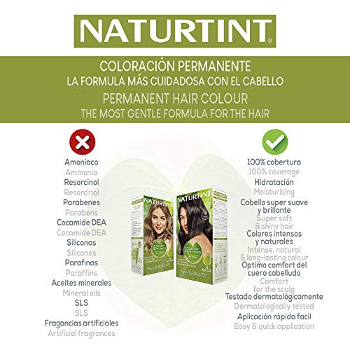 Naturtint Coloración 5N Castaño Claro, 100% Cobertura de canas y Hidratación, Ingredientes Vegetales y Aceites 100% Biobotánicos, Color Natural y Duradero, Sin Amoniaco, Pack de 3.