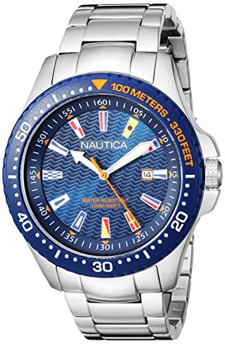 Nautica Reloj Analogico para Hombre de Cuarzo con Correa en Acero Inoxidable NAPJBC004
