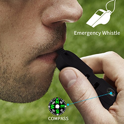 Navaja morpilot Navaja 5 en 1 Multiusos, con Afilador de Cuchillo, Navaja Caza Pesca, Cuchillo Supervivencia Acero Inoxidable, con Silbato y Brújala, para Actividades Exteriores