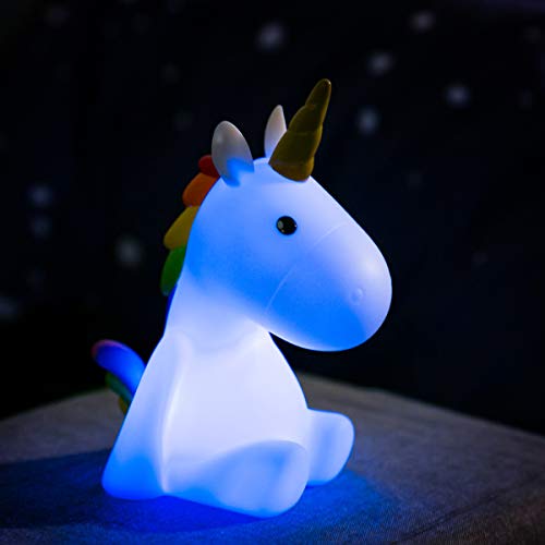 Navaris lámpara nocturna LED con diseño de unicornio - luz de color cambiante para niños bebés - unicornio blanco con colgante - luz para dormir
