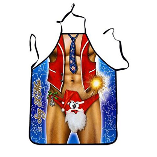 Navidad Delantal Creativo, fundido Power Cocinar Cocina Navidad Regalo divertido Sexy Fiesta novedad Mujeres y Hombres Delantal, perfecta impermeable BBQ gebackener barbacoas de guardabarros