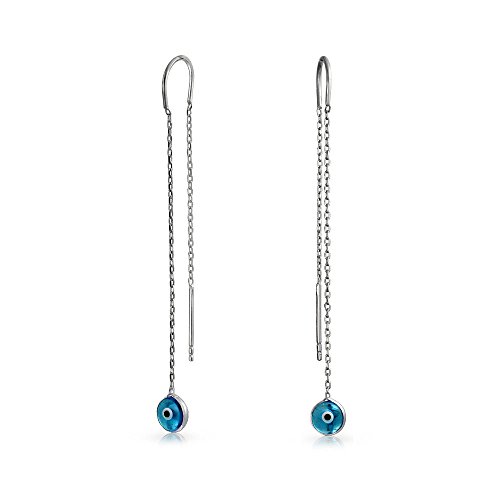 Nazar Azul Mal De Ojo De Cristal De Murano Cadena Finos Pendiente Enhebrador Espiritual Para Mujer Para Adolescente 925