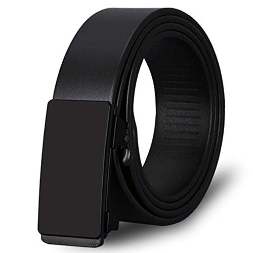 NBLL Cinturón con Hebilla automática sin Dientes de Cuero para Hombres, Adecuado para Hombres de Mediana Edad de Negocios de Primera Capa Informal de Piel de Vaca