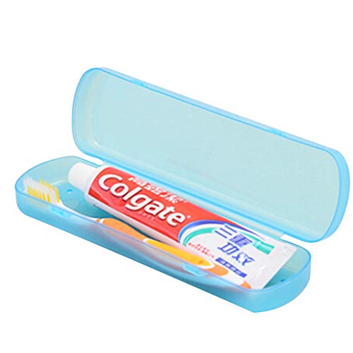 Ndier - Juego de 2 fundas para cepillos de dientes y pasta de dientes, portátil de viaje, azul y naranja