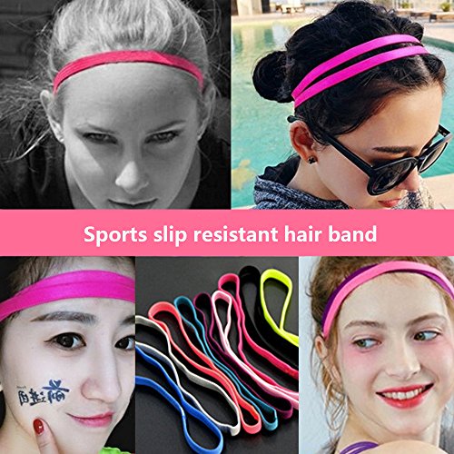Ndier Sport Cintas para el Pelo, Juego de 5 pcs Cintas Colores y elásticas Diademas Bandas de Hombres y Mujeres para Yoga