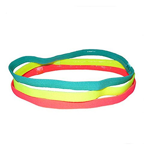 Ndier Sport Cintas para el Pelo, Juego de 5 pcs Cintas Colores y elásticas Diademas Bandas de Hombres y Mujeres para Yoga