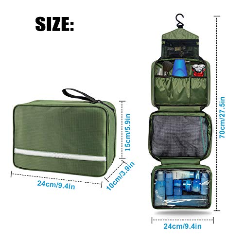 Neceser de Viaje para Colgar Bolsas de Aseo con Compartimento Impermeable y Plegable Bolsa de Cosméticos/Maquillaje con Correa para Hombre Mujer
