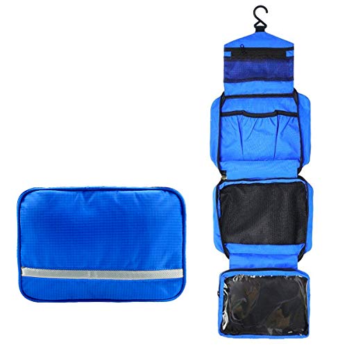 Neceser de Viaje para Colgar Bolsas de Aseo con Compartimento Impermeable y Plegable Bolsa de Cosméticos/Maquillaje con Correa para Hombre Mujer