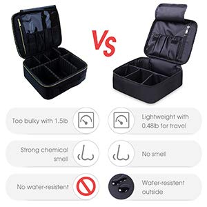 Neceser de viaje para maquillaje, organizador grande para mujeres y niñas (Negro)