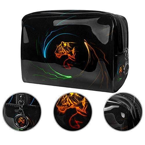 Neceseres para Maquillaje de niños Círculo Halo Tiger Animales Bonitos Bolsa de Almacenamiento de Viaje Impermeable de PVC Impresa Personalizada 18.5x7.5x13cm