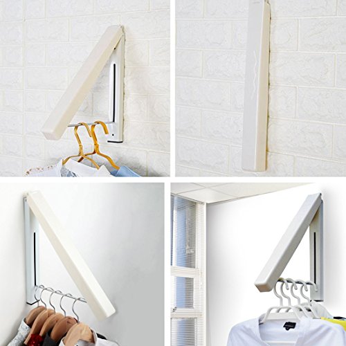 NEEGO Percheros De Pared Plegable Suspensión de Pared Percheros Plegable Colgador De Montaje Colgante de Ropa Plegable Ajustable Closet de Lavandería Para el Balcón, Hotel, Cuarto de Baño, Dormitorio