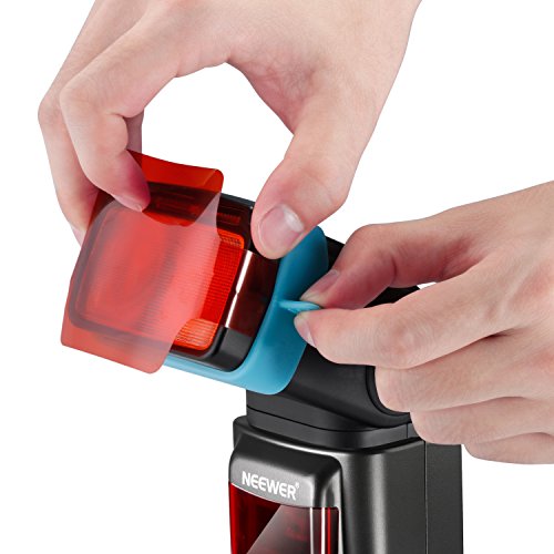Neewer 20 Piezas Filtro de Gel kit Cámara Flash Speedlite Color Iluminación, Lámina de Corrección de Color Transparente Láminas de Plástico con 4 Ataduras y 1 Bolsa de Transporte para Fotografía Flash