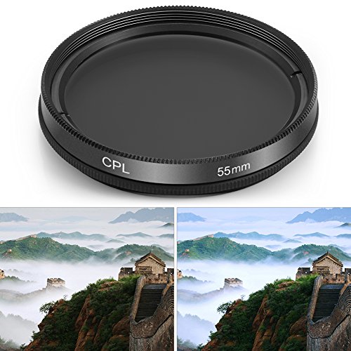 Neewer Filtro de 55 mm de la Lente Kit de Accesorios para Canon Nikon Sony Samsung Fujifilm Pentax: UV/CPL/FLD Filtro, la Bolsa, la Capilla de Lente, Tapa del Objetivo, paño de Limpieza