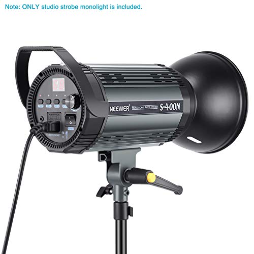 Neewer Flash Estroboscópico Profesional de Estudio Monoluz - 400W Gn.60 5600K con Lámpara de Modelado para Fotografía de Interior Estudio de Modelos y Fotografía de Retrato (S400N)
