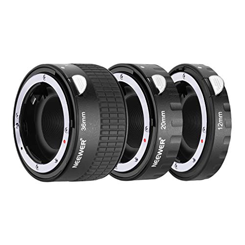 Neewer Tubo Extensión Macro Enfoque Automático AF Metal Fijado 12mm,20mm,36mm para Nikon AF, Cámara Réflex Digital con Lente AF-S D7200 D7100 D7000 D5500 D5300 D5200 D5100 D5000