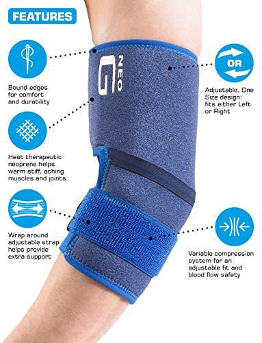 Neo-G 3872363 - Codera, Calidad de Grado Médico, codo de tenista/golfista, codos lesionados, débiles o artríticos. Tamaño Universal -Unisex
