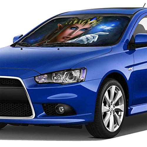Neoqwez The L-Egend of Z-Elda Parasol Parabrisas Delantero del Coche Sombrillas Sombrilla Ventana Plegable para el Parabrisas del Coche 27.5 X 51 in