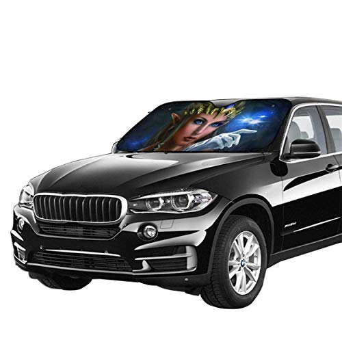 Neoqwez The L-Egend of Z-Elda Parasol Parabrisas Delantero del Coche Sombrillas Sombrilla Ventana Plegable para el Parabrisas del Coche 27.5 X 51 in
