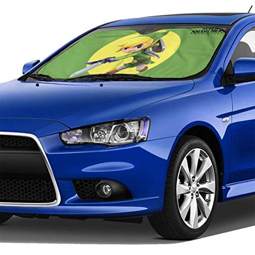 Neoqwez The L-Egend of Z-Elda Parasol Parabrisas Delantero del Coche Sombrillas Sombrilla Ventana Plegable para el Parabrisas del Coche 27.5 X 51 in